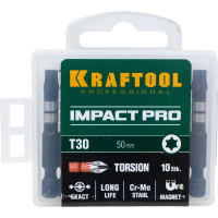 Биты Impact Pro (TX30; 50 мм; 10 шт.) KRAFTOOL 26195-30-50-S10