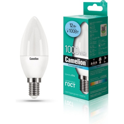 Светодиодная лампа Camelion LED12-C35/845/E14 12Вт 220В 13689