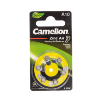 Батарейка для слуховых аппаратов Camelion ZA10 BL-6 Mercury Free A10-BP6 0%Hg, 1.4V, 90mAh 12823