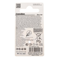 Батарейка для слуховых аппаратов Camelion ZA10 BL-6 Mercury Free A10-BP6 0%Hg, 1.4V, 90mAh 12823