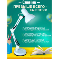 Настольный светильник Camelion KD-313 C01 белый, 230В, 40Вт, E27 13639