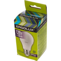 Электрическая светодиодная лампа Ergolux LED-A60-12W-E27-6K  ЛОН 12Вт E27 6500K 172-265В 12880