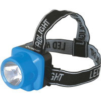 Налобный аккумуляторный фонарь, 220В, голубой, 0.4Вт LED, 1 режим, пластик Ultraflash LED5374 12427