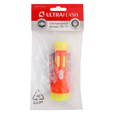 Фонарь, красный, 1LED, линза, 1 режим, 3xAG10, пластик Ultraflash 920-TH 12858