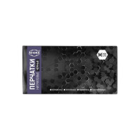 Нитриловые перчатки AVIORA, черные, 4 гр., размер M, 100 шт. 402-795