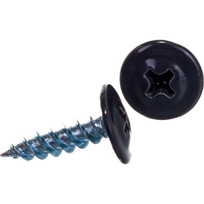 Саморез с прессшайбой Качественный КРЕПЕЖ серый графит, 4.2х19 мм, RAL 7024, острый, 220 шт. 0200294 КЧ