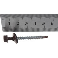 Кровельный саморез Качественный КРЕПЕЖ коричневый RAL 8017, 4.8х51 мм, 35 шт 0200121 КЧ