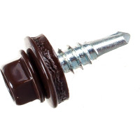 Кровельный саморез Качественный КРЕПЕЖ коричневый RAL 8017, 5.5х19 мм, 90 шт 0300123 КЧ