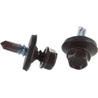 Кровельный саморез Качественный КРЕПЕЖ коричневый RAL 8017, 5.5х19 мм, 90 шт 0300123 КЧ