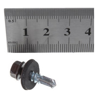 Кровельный саморез Качественный КРЕПЕЖ коричневый RAL 8017, 5.5х19 мм, 90 шт 0300123 КЧ