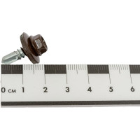 Кровельный саморез Качественный КРЕПЕЖ коричневый RAL 8017, 5.5х19 мм, 60 шт 0200123 КЧ