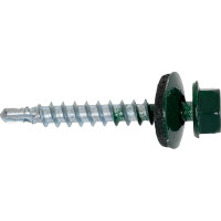 Кровельный саморез Качественный КРЕПЕЖ зеленый мох RAL 6005, 4.8х35 мм, 80 шт 0300105 КЧ