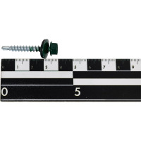 Кровельный саморез Качественный КРЕПЕЖ зеленый мох RAL 6005, 4.8х35 мм, 80 шт 0300105 КЧ