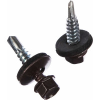 Кровельный саморез Качественный КРЕПЕЖ коричневый RAL 8017, 5.5х25 мм, 50 шт 0200125 КЧ