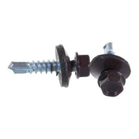 Кровельный саморез Качественный КРЕПЕЖ коричневый RAL 8017, 5.5х25 мм, 50 шт 0200125 КЧ