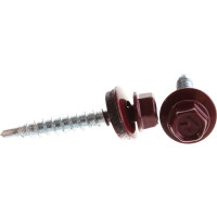 Кровельный саморез Качественный КРЕПЕЖ красное вино RAL 3005, 4.8х35 мм, 230 шт 1000129 КЧ