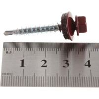 Кровельный саморез Качественный КРЕПЕЖ красное вино RAL 3005, 4.8х35 мм, 230 шт 1000129 КЧ