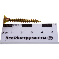 Шуруп Качественный КРЕПЕЖ желтый цинк 5,0x40, 100 шт. 0300501 КЧ