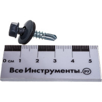 Кровельный саморез крепежная техника серый графит RAL 7024, 5.5х25 мм, 250 шт 420376 БК