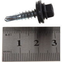 Кровельный саморез крепежная техника серый графит RAL 7024, 5.5х25 мм, 250 шт 420376 БК