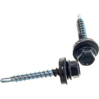 Кровельный саморез крепежная техника серый графит RAL 7024, 4.8х35 мм, 250 шт 420370 БК