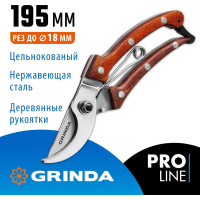 Компактный плоскостной секатор Grinda PRO Line из нержавеющей стали 423417