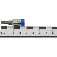 Головка-бита торцевая 1/4", TORX с отверстием, T27Н, L=37 мм KING TONY 203727