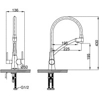 Смеситель Lemark Comfort кухни с подключением к фильтру с питьевой водой LM3071C-Gray