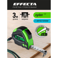 Рулетка 3м/19 мм с магнитом, автостопом, лентой нейлон EFFECTA Nylon 580319