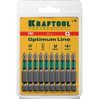 Биты профессиональные KRAFTOOL Optimum Line (PН1, 50 мм, 10 шт, в блистере) 26122-1-50-10