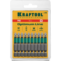 Биты KRAFTOOL Optimum Line PH2 50 мм, 10 шт. 26122-2-50-10