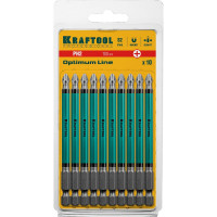 Биты KRAFTOOL Optimum Line PH2, 100 мм, E 1/4", 10 шт 26122-2-100-10