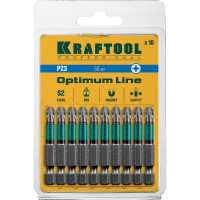 Кованые биты KRAFTOOL Optimum Line PZ3, 50 мм, 10 шт, S2 26124-3-50-10