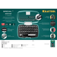 Набор специальных бит с адаптером, 32 шт.  Kraftool 2610-H32