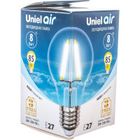 Светодиодная лампа Uniel LED-A60-8W/NW/E27/CL GLA01TR Форма A, прозрачная UL-00002212
