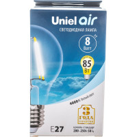 Светодиодная лампа Uniel LED-A60-8W/NW/E27/CL GLA01TR Форма A, прозрачная UL-00002212