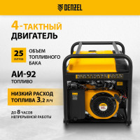 Бензиновый генератор DENZEL PS 80 EA, 8,0 кВт, 230В, 25л 946924