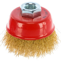 Щетка чашечная для УШМ (латунированная проволока 0,3 мм, 60 мм) MIRAX 35142-060