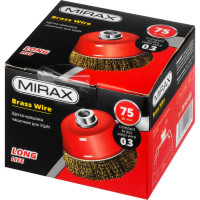 Щетка чашечная для УШМ (латунированная проволока 0,3 мм, 75 мм) MIRAX 35142-075