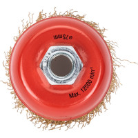 Щетка чашечная для УШМ (латунированная проволока 0,3 мм, 75 мм) MIRAX 35142-075