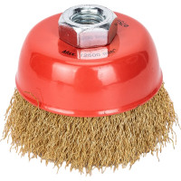 Щетка чашечная для УШМ (латунированная проволока 0,3 мм, 75 мм) MIRAX 35142-075