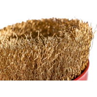 Щетка чашечная для УШМ (латунированная проволока 0,3 мм, 75 мм) MIRAX 35142-075