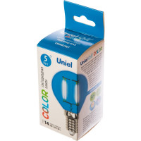 Лампа Uniel LED-G45-5W/BLUE/E14 GLA02BL Форма шар UL-00002989