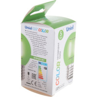 Лампа Uniel LED-G45-5W/GREEN/E27 GLA02GR светодиодная, форма шар UL-00002988