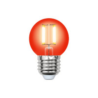 Лампа Uniel LED-G45-5W/RED/E27 GLA02RD светодиодная, форма шар UL-00002986