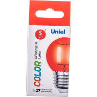 Лампа Uniel LED-G45-5W/RED/E27 GLA02RD светодиодная, форма шар UL-00002986