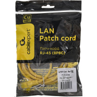 Медный патч-корд Cablexpert UTP кат.5e, 2м, литой, многожильный жёлтый PP10-2M/Y