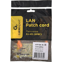 Многожильный патч-корд Cablexpert UTP кат.5e, 0.25м, литой, оранжевый PP12-0.25M/O