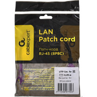 Патч-корд Cablexpert UTP кат.5e, 0.25м, литой, многожильный фиолетовый PP12-0.25M/V