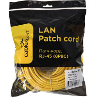 Патч-корд Cablexpert UTP кат.5e, 20м, литой, многожильный жёлтый PP12-20M/Y